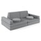 8-Piece Grey Suede Kids Sofa Play Set with Trapezoidal and Rounded Cushions Modular Couch for Kids